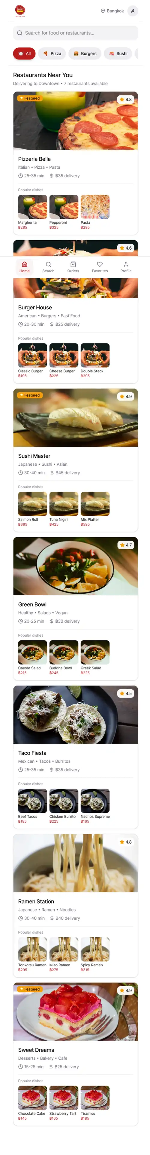 End-to-End Food Delivery Platform