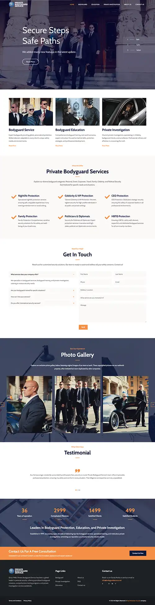 European Bodyguard Microsite
