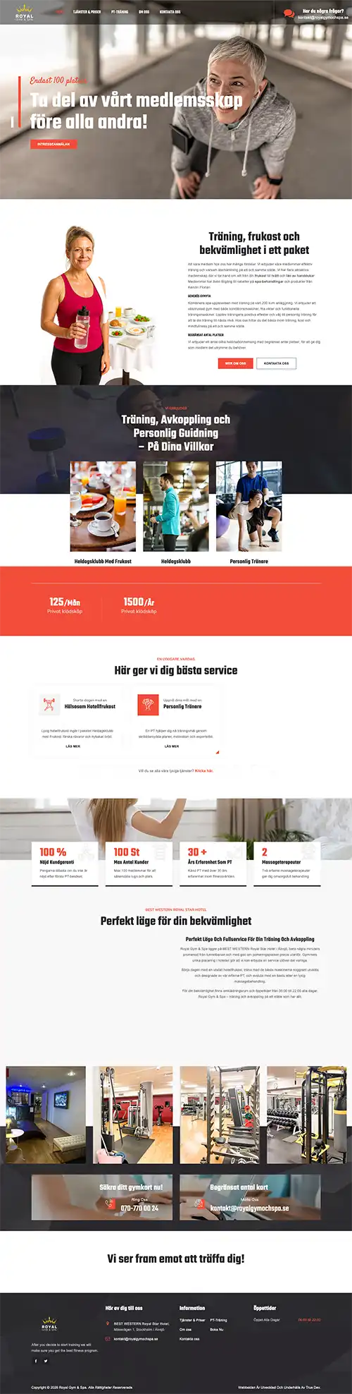 Royal Gym & Spa - Premium Fitness Website