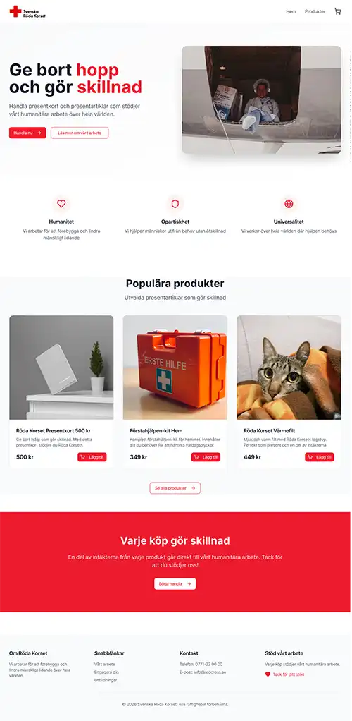 Red Cross Sweden E-commerce Platform